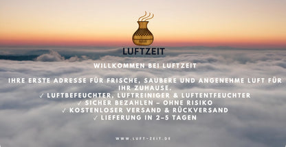 LuftZeit CalmoAir – 500 ml Ultraschall-Luftbefeuchter & Aroma Diffuser – Leise, LED, Timer für Schlafzimmer & Büro