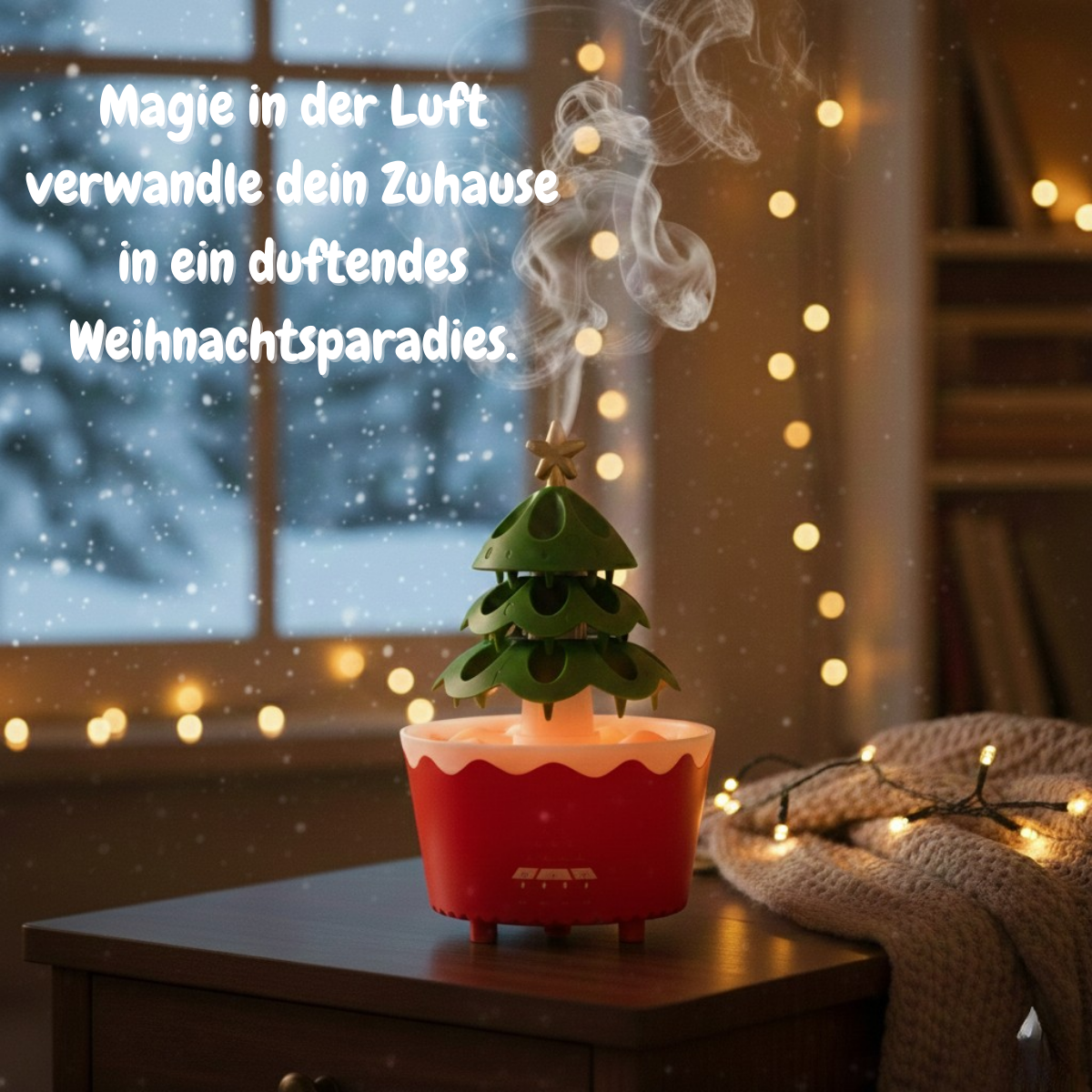 LuftZeit RainPine 250 – Weihnachtsbaum-Regenbefeuchter mit LED & Aroma
