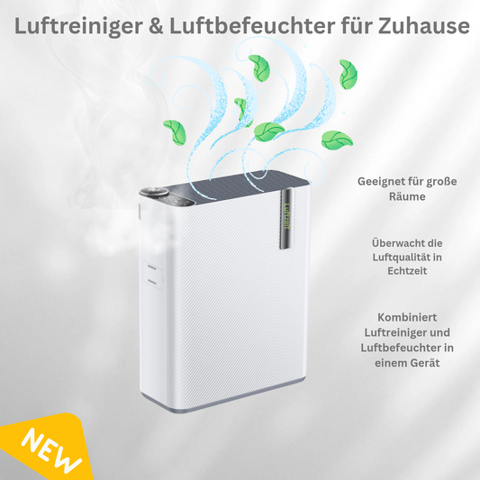 LuftZeit PureAir KJ01 – 2-in-1 Luftreiniger & Luftbefeuchter mit LED, Timer & Alexa/Google-Steuerung