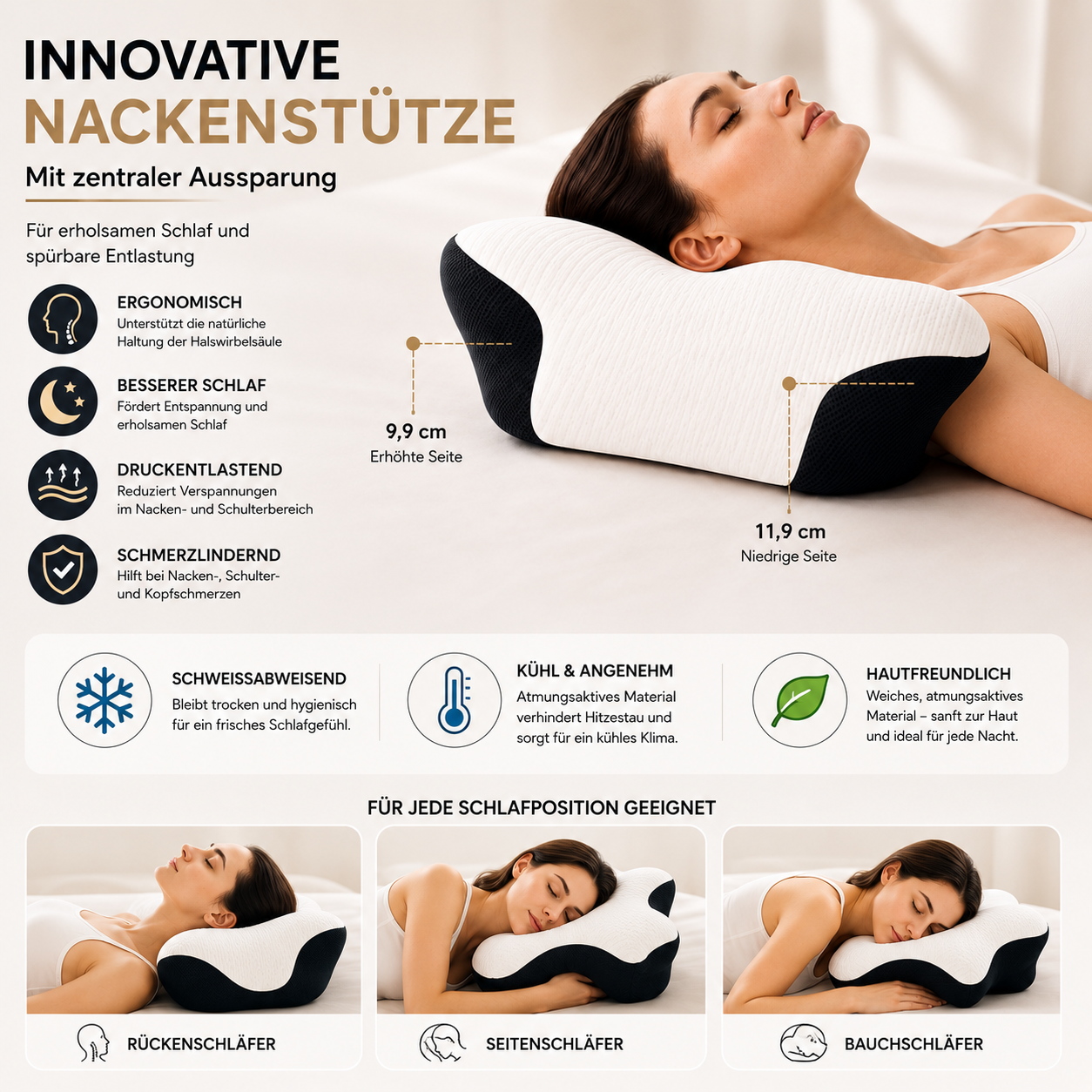 LuftZeit® Ergonomisches Nackenkissen