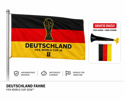 Deutschland Fanflagge – Limitierte WM Sonderedition Set