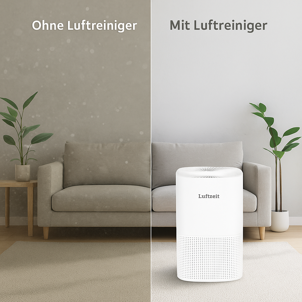 LuftZeit PureAir200 Luftreiniger – HEPA-& Aktivkohlefilter, leise mit Timer – Gegen Pollen, Staub, Gerüche &amp; Tierhaare