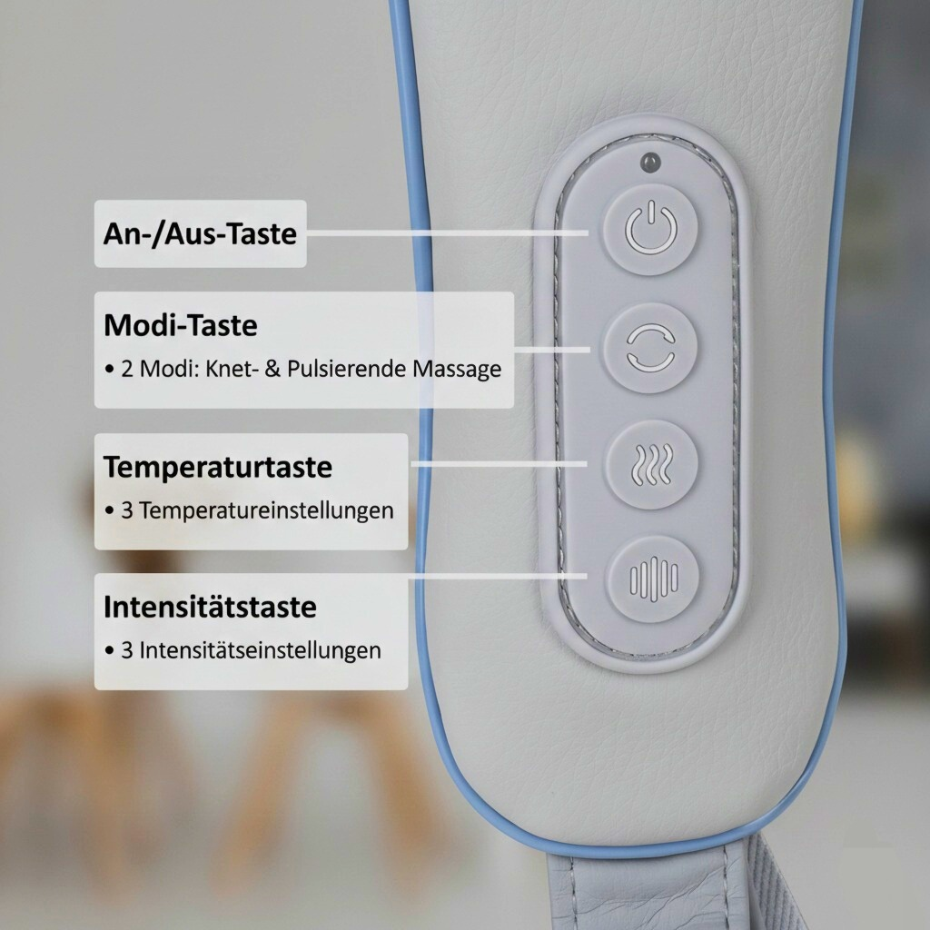 PureRelax One Softheal – Tiefenwirksames Nacken- & Schultermassagegerät mit Wärmefunktion