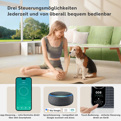 LuftZeit PureAir KJ01 – 2-in-1 Luftreiniger & Luftbefeuchter mit LED, Timer & Alexa/Google-Steuerung