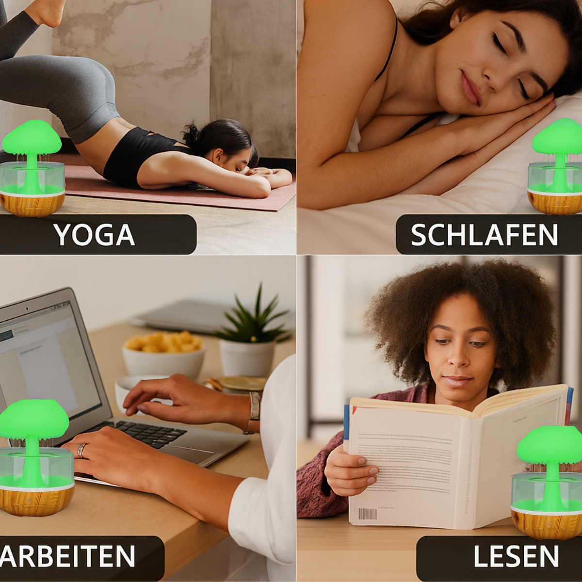 LuftZeit RainCloud 500 Regenwolken-Luftbefeuchter mit LED-Farblicht & Aromaduft