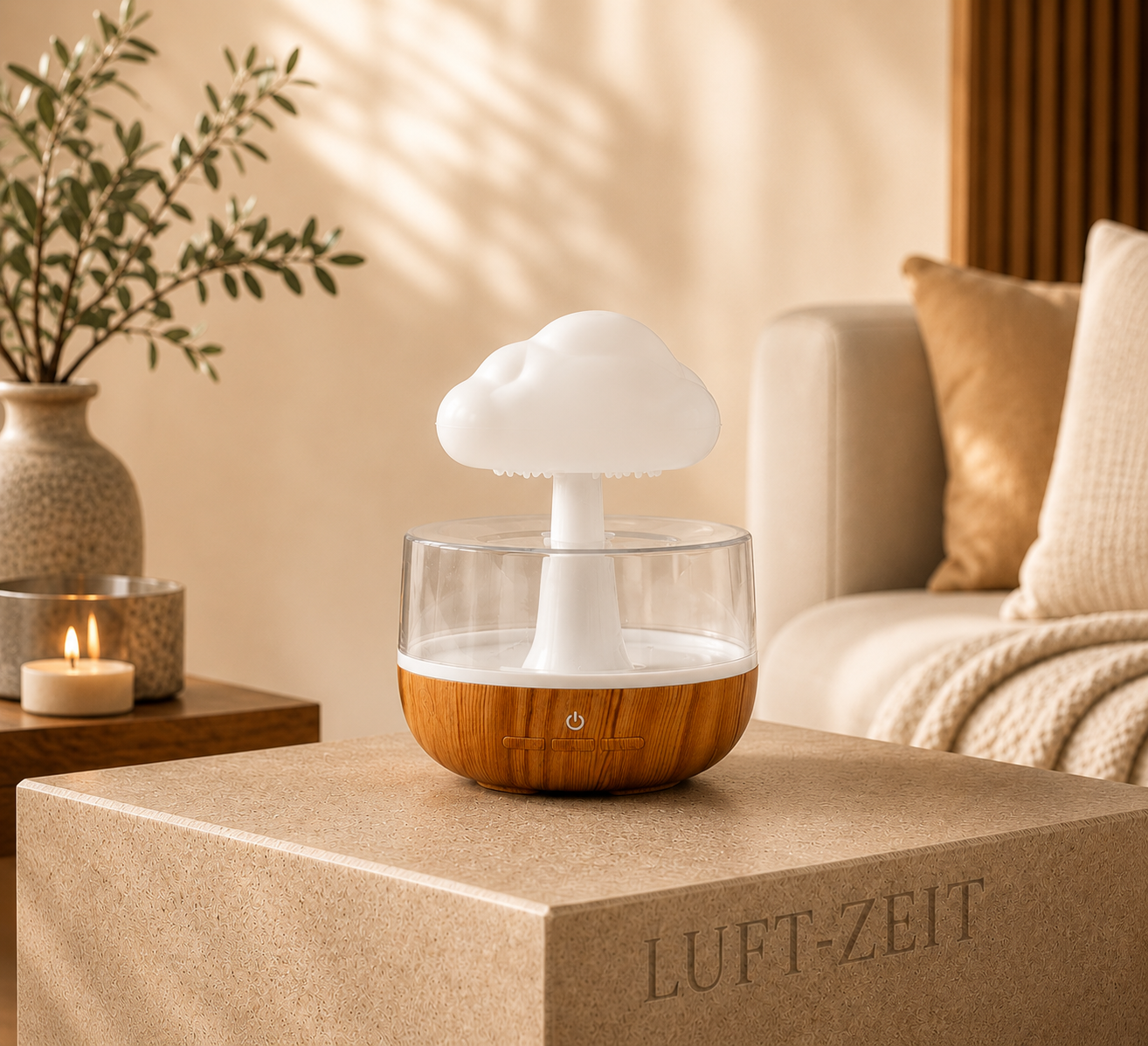 Ultraschall Regenwolken Luftbefeuchter 500 ml mit LED