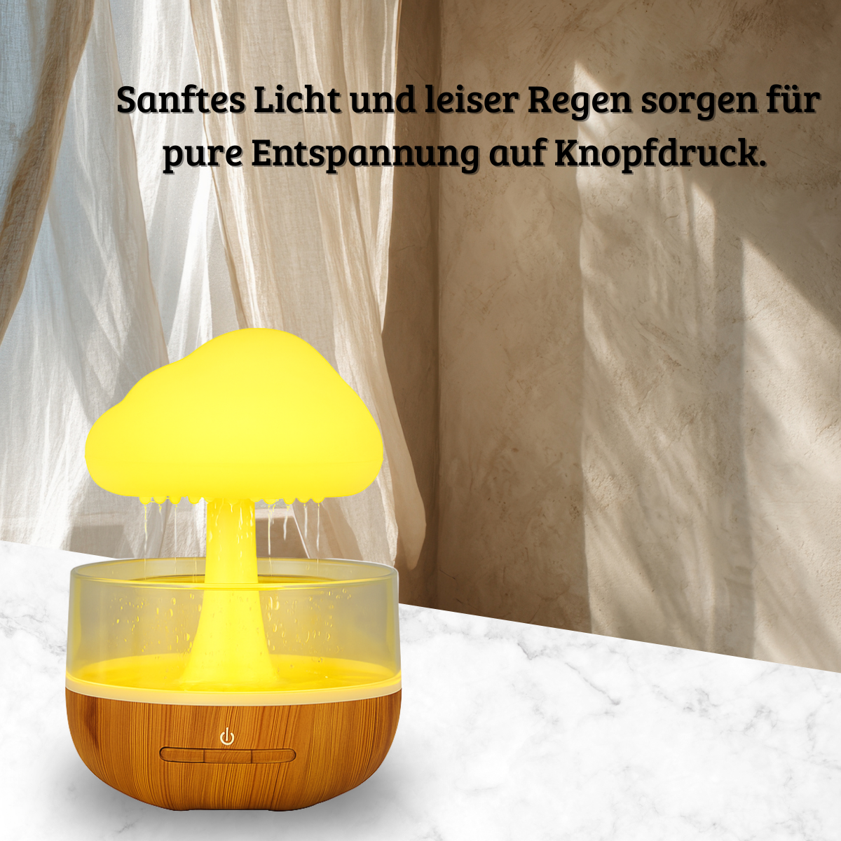 Ultraschall Regenwolken Luftbefeuchter 500 ml mit LED